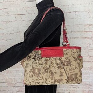 Coach Red and Tan Shoulder Bag